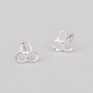925 Sterling Silver Three Leaf Clover Earring