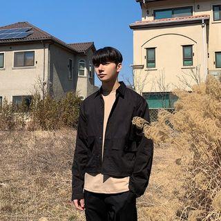 Flap-pocket Cropped Jacket