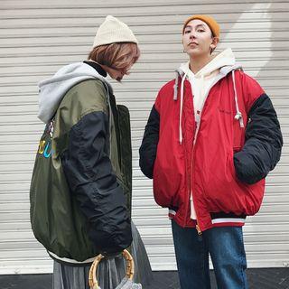 Couple Matching Embroidery Hooded Zip Jacket