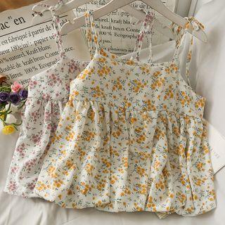 Floral Sleeveless Loose Crop Top