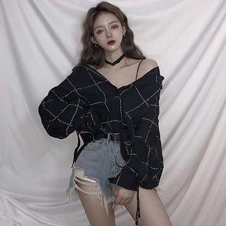 See-through Plaid Shirt
