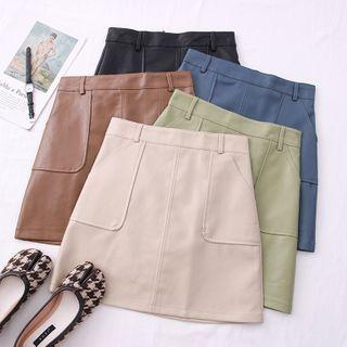 Faux-leather High-waist Mini Skirt In 5 Colors