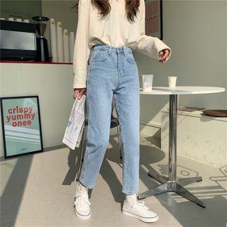 Lettering Embroidered Jeans