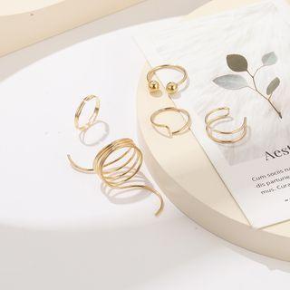 Set Of 5: Alloy Ring (various Designs) 5458801 - Gold - One Size