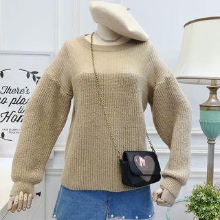 Loose-fit Bubble-sleeved Knit Sweater