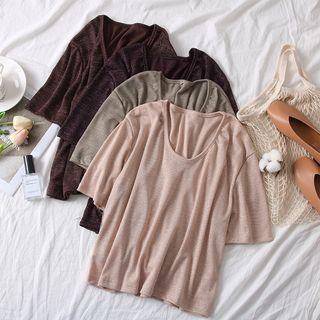 Glitter V-neck T-shirt