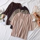 Glitter V-neck T-shirt