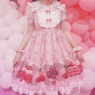 Spaghetti Strap Printed Lolita Dress