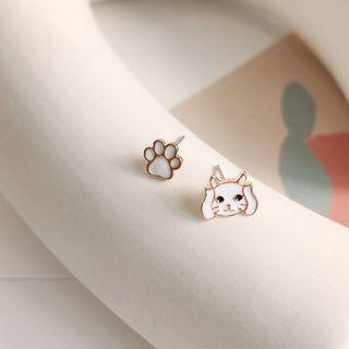 Non-matching Alloy Cat & Paw Earring