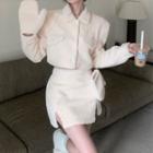 Collared Jacket / A-line Skirt / Gloves