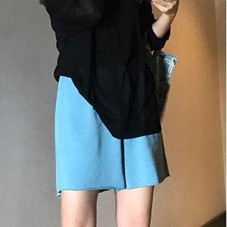 High-waist Wide Leg Loose Fit Plain Shorts