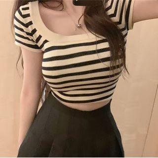 Short-sleeve Striped Dress / Top