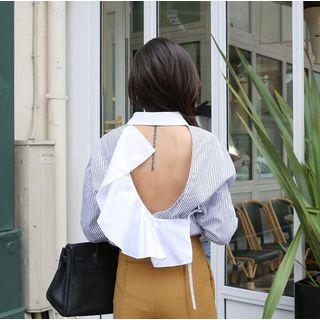 Open Back Striped Shirt