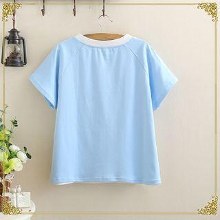 Animal Colour Block Short-sleeve T-shirt