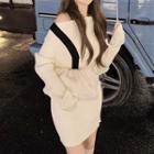Mini Sheath Sweater Dress White - One Size