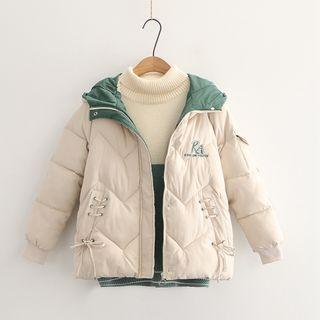Lettering Embroidered Padded Jacket