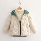Lettering Embroidered Padded Jacket