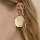 Metal Disc Stud Earring 1 Pair - Gold - One Size