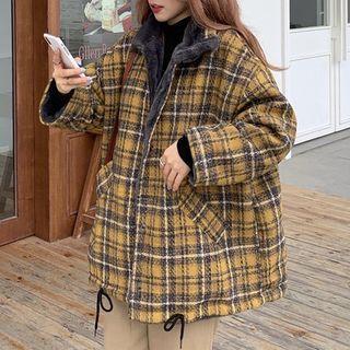 Plaid Button-up Coat