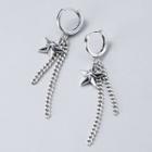 Star Chain Dangle Earring 1 Pair - Silver - One Size