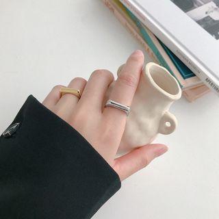 925 Sterling Silver Polished Bar Open Ring