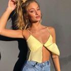 V-neck Open-front Cropped Camisole Top