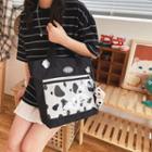 Set: Pvc Panel Tote Bag + Cow Bag Charm