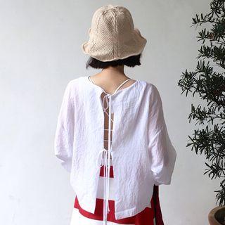 Tie Back Plain Blouse