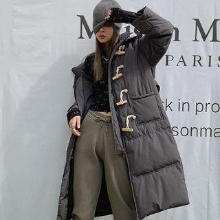 Padded Zip-up Toggle Midi Coat