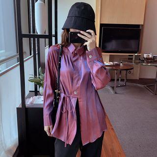 Self-tie Satin Shirt