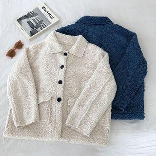 Plain Fleece Single-breasted Long-sleeve Jacket