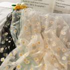Daisy-print Sheer Mesh Top