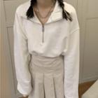 Half-zip Sweatshirt / Mini A-line Skirt