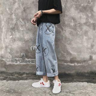 Graphic Print Straight-fit Jeans