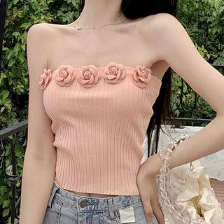 Floral Tube Top Pink - One Size
