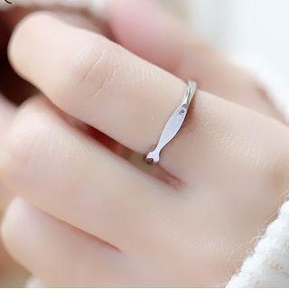 Fish Sterling Silver Open Ring Silver - One Size