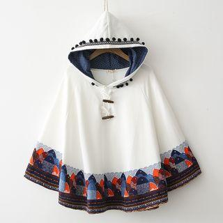 Hooded Toggle Cape Top
