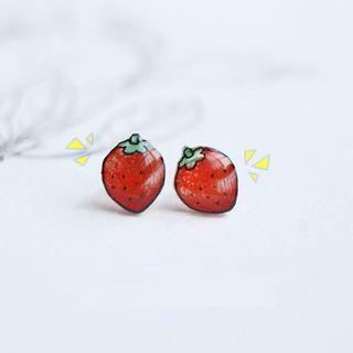 Handmade Strawberry Studs