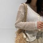 Summer Net-knit Cardigan Ivory - One Size