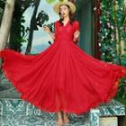Vintage V-neck Long Sundress