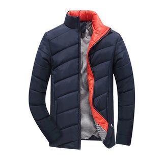 Stand Collar Padded Coat Dark Green - Xl
