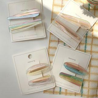 Set Of 2: Holographic Acrylic Hair Clip (various Designs)