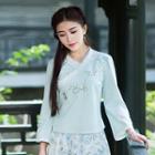 Chinese Style Embroidery Wrapped Top