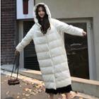 Hooded Padded Long Jacket As Shown In Figure - One Size