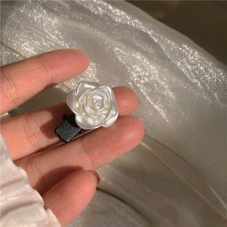 Rose Hair Clip 1 Pc - Black & White - One Size
