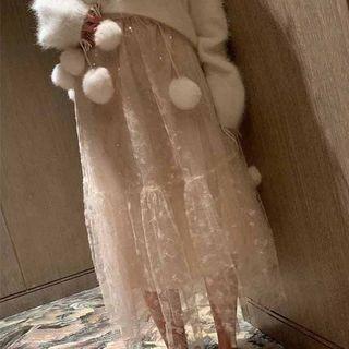 Long-sleeve Midi A-line Dress / Midi A-line Skirt