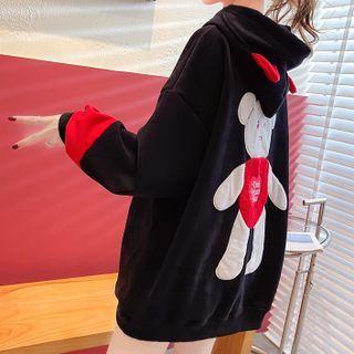 Long-sleeve Bear Patch Hoodie