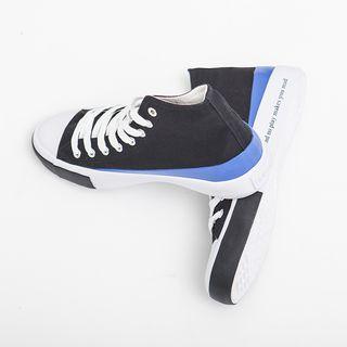 High-top Colorblock Canvas Sneakers