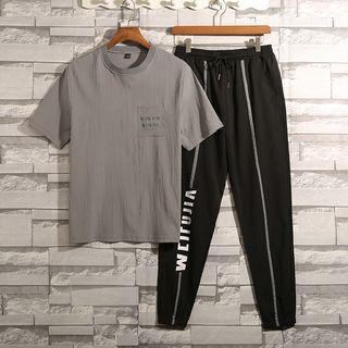 Set: Short-sleeve T-shirt + Lettering Harem Pants