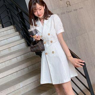 Short-sleeve Double Breast Dress